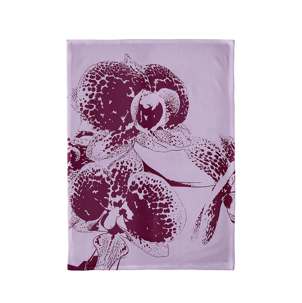 Lila Orchideen Design Geschirrtuch