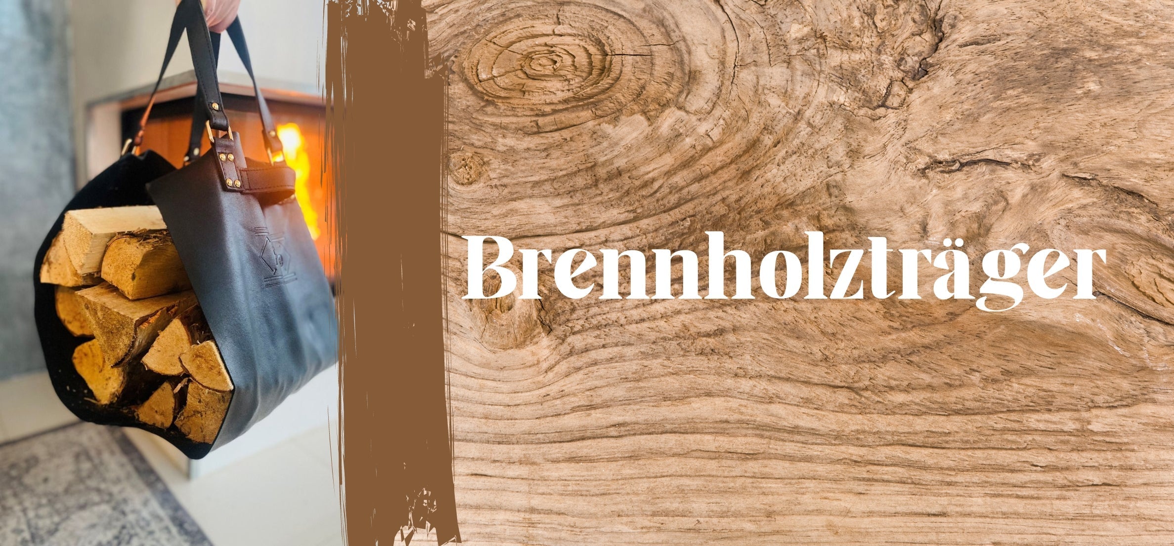 Der perfekte Brennholzträger aus Leder