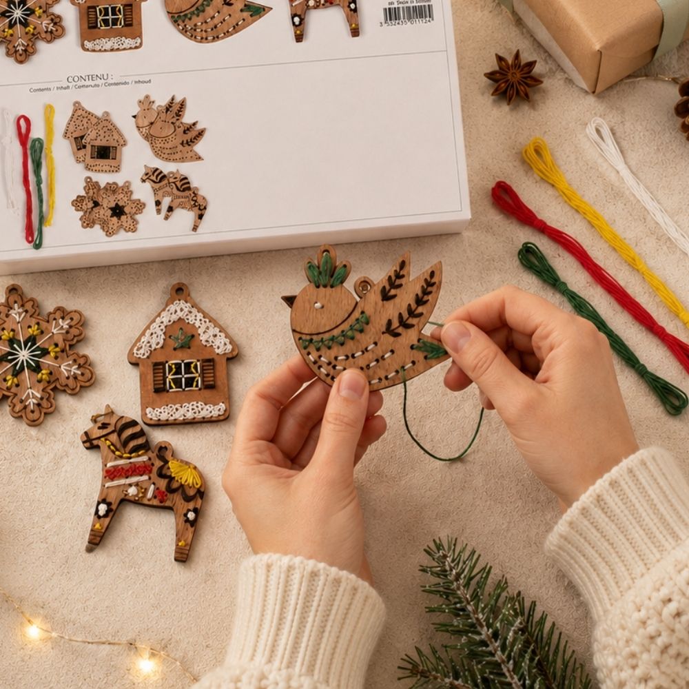 DIY Set zum Besticken von Weihnachtsbaumschmuck