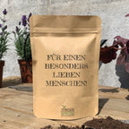 Botschaftsbeutel FÜR EINEN BESONDERS LIEBEN MENSCHEN -  Pflanzbeutel mit Anzuchtserde & Samen