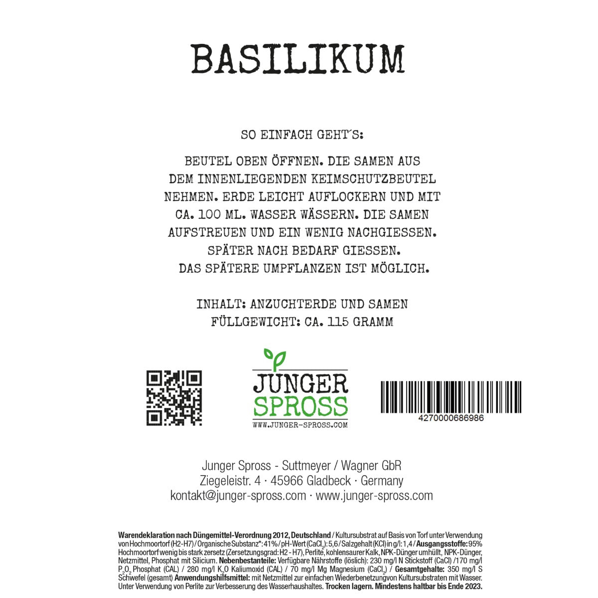 Botschaftsbeutel FÜR EINEN BESONDERS LIEBEN MENSCHEN -  Pflanzbeutel mit Anzuchtserde & Samen