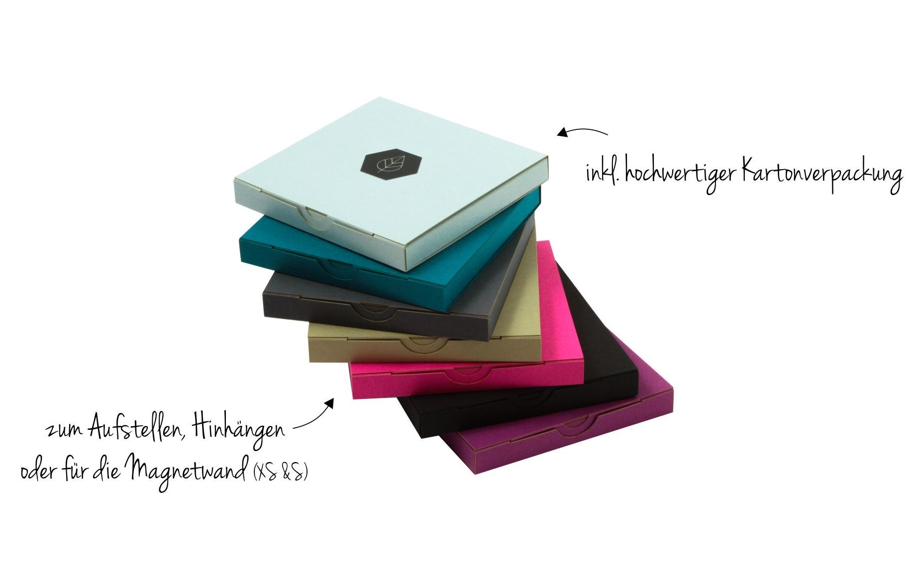 Verschiedene Verpackungen der Wanddekoration in vielen Farben