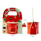 Mini-Gießkanne mit Mohnsamen - rot