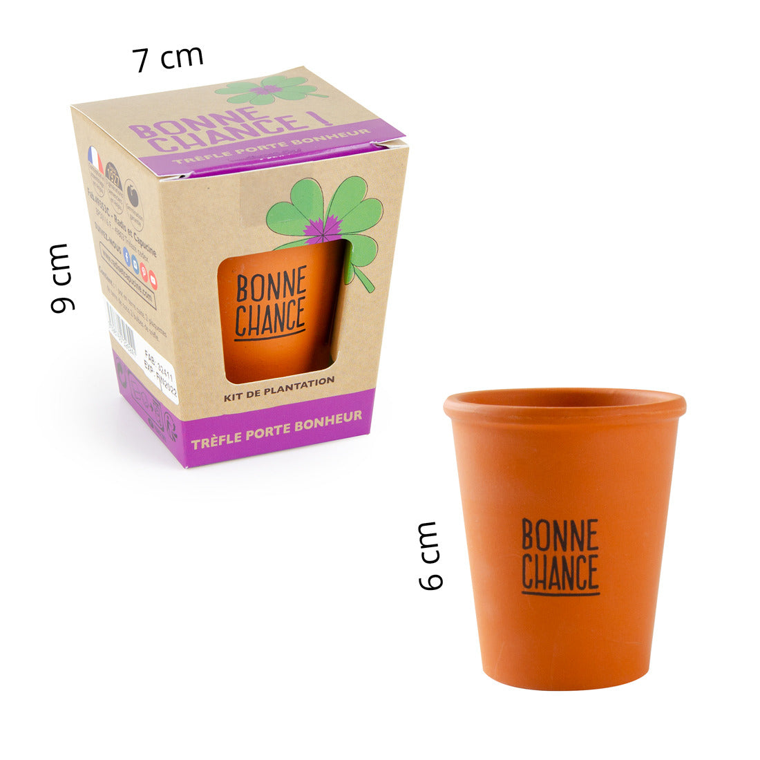 Pflanzset "Viel Glück" - 4-blättriges Kleeblatt