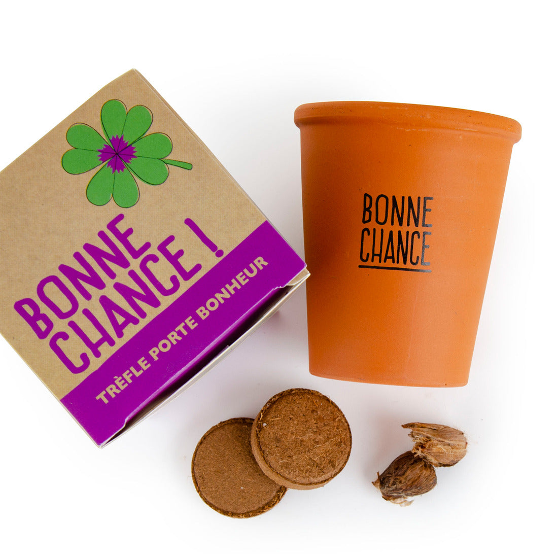 Pflanzset "Viel Glück" - 4-blättriges Kleeblatt