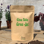 Botschaftsbeutel EINE TÜTE GRAS -  Pflanzbeutel mit Anzuchtserde & Samen