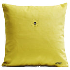 Rückseite des gelben Dekokissen oder Zierkissen