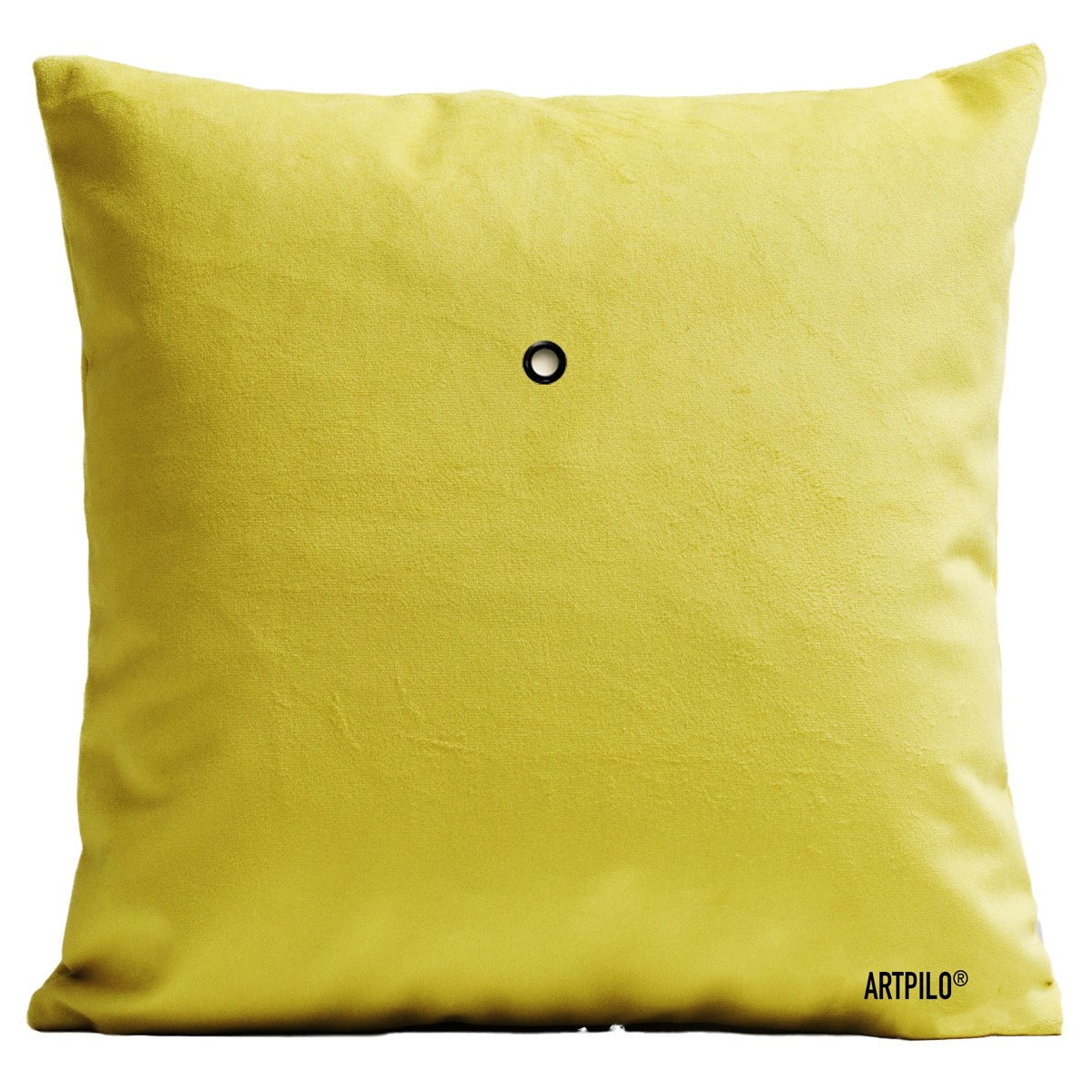 Rückseite des gelben Dekokissen oder Zierkissen