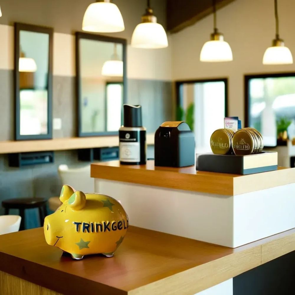 Das gelbe Sparschwein mit grünen Akzenten und Sternchen auf einem Thresen in der Küche