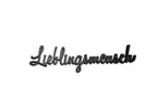 Holzschriftzug Wanddekoration in der schwarzen Schrift "Lieblingsmensch"