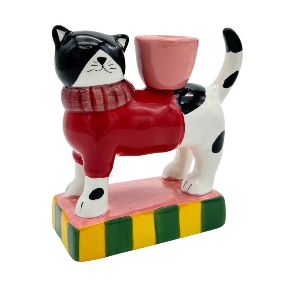 Kerzenhalter für Stabkerzen - Katze