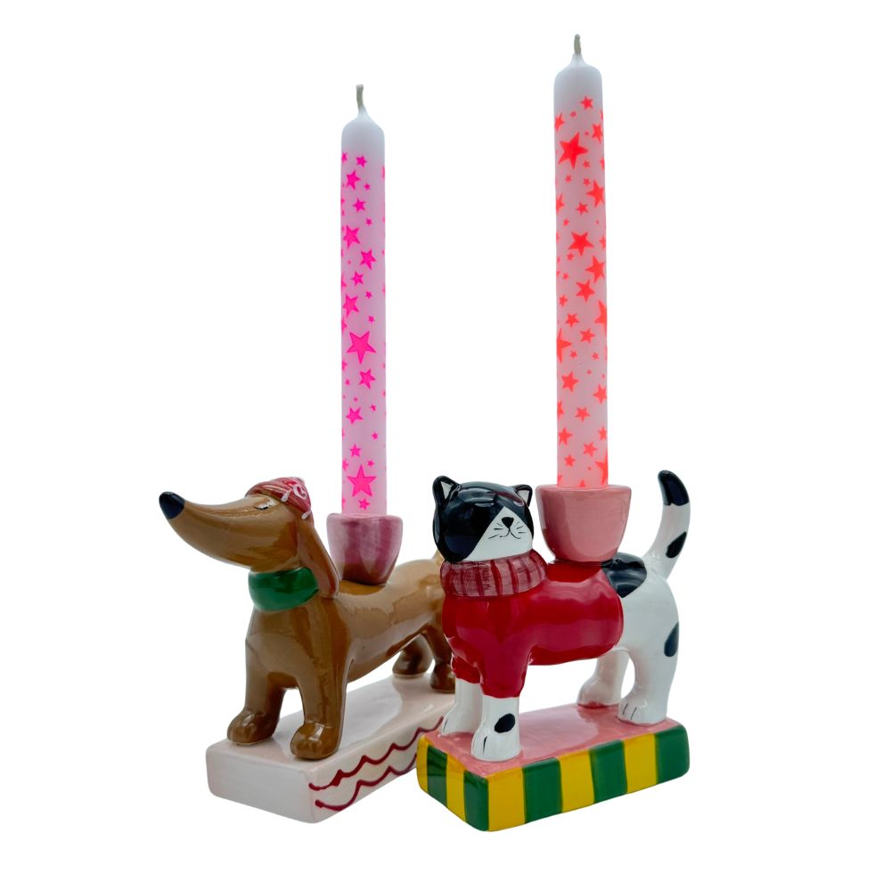 Kerzenhalter für Stabkerzen - Katze