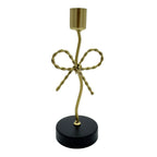 Kerzenhalter für Stabkerzen - Schleife gold