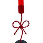 Kerzenhalter für Stabkerzen - Schleife rot