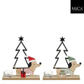 Teelichthalter 2er Set – Weihnachtliche Dackel