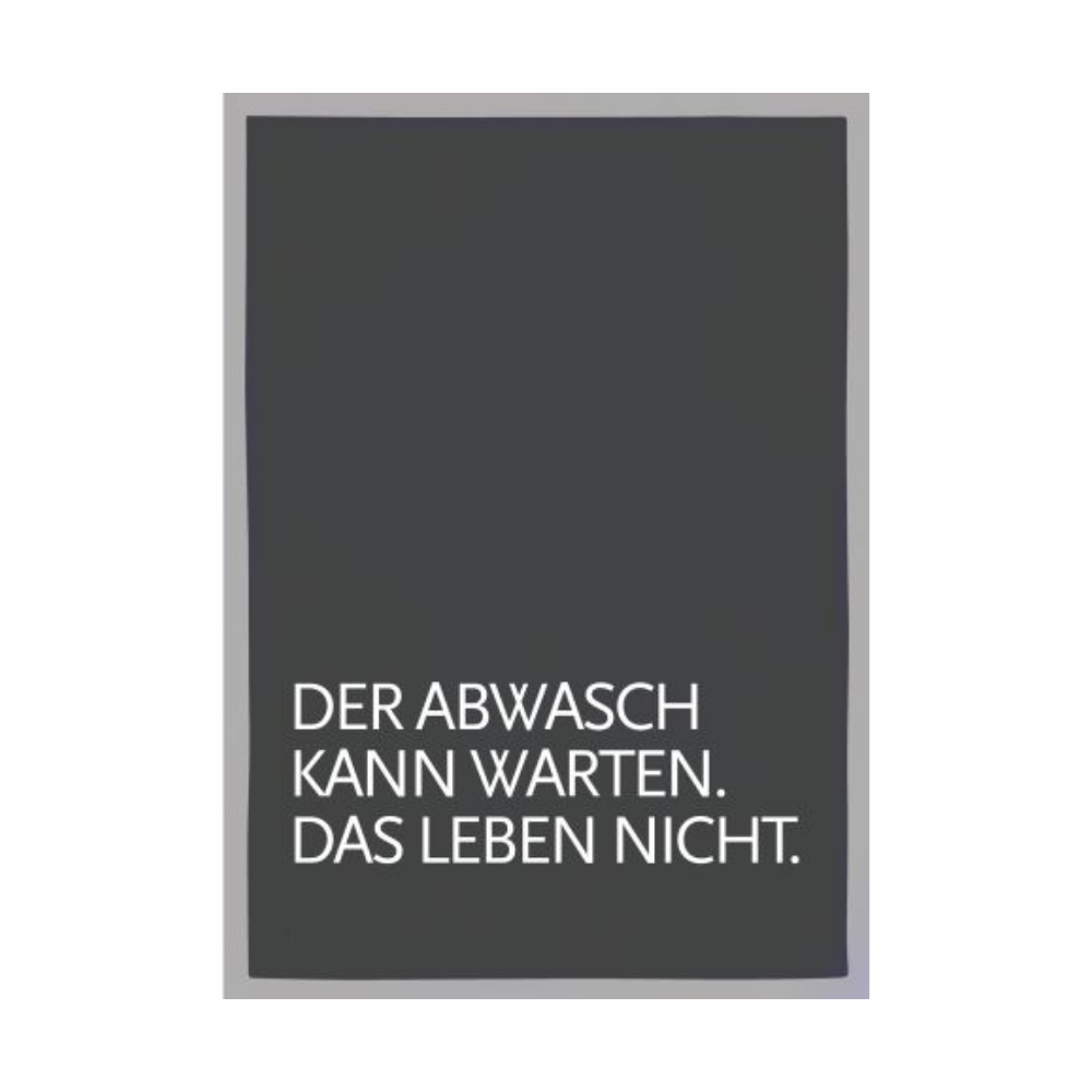 Geschirrtuch - DER ABWASCH KANN WARTEN, weiß