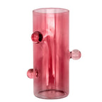 Dekovase Pinkes Glas mit 3D Blasen