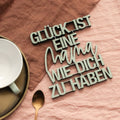 Wanddekoration grüner Schriftzug "Glück ist eine mama wie dich zu haben"