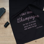 Geschirrtuch-I ONLY DRINK CHAMPAGNE, rosa