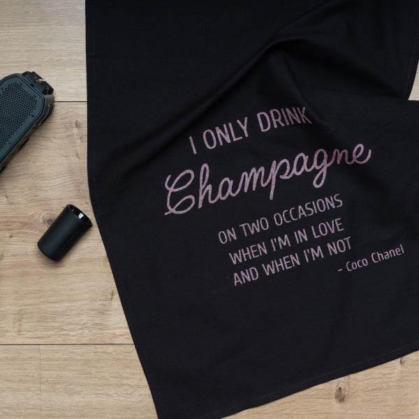 Geschirrtuch-I ONLY DRINK CHAMPAGNE, rosa