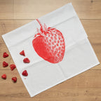 Geschirrtuch-Erdbeere, neon rot