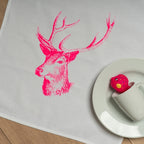 Geschirrtuch-Hirsch-Neon Pink