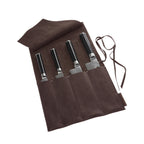 Messertasche aus gewachstem Rindleder, Braun