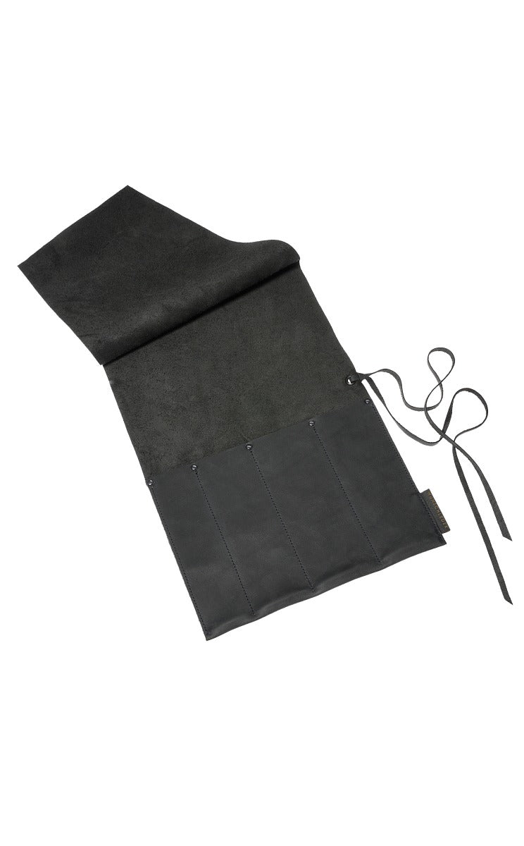 Messertasche aus gewachstem Rindsleder, grau