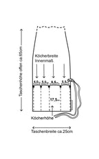 Messertasche aus gewachstem Rindsleder, grau