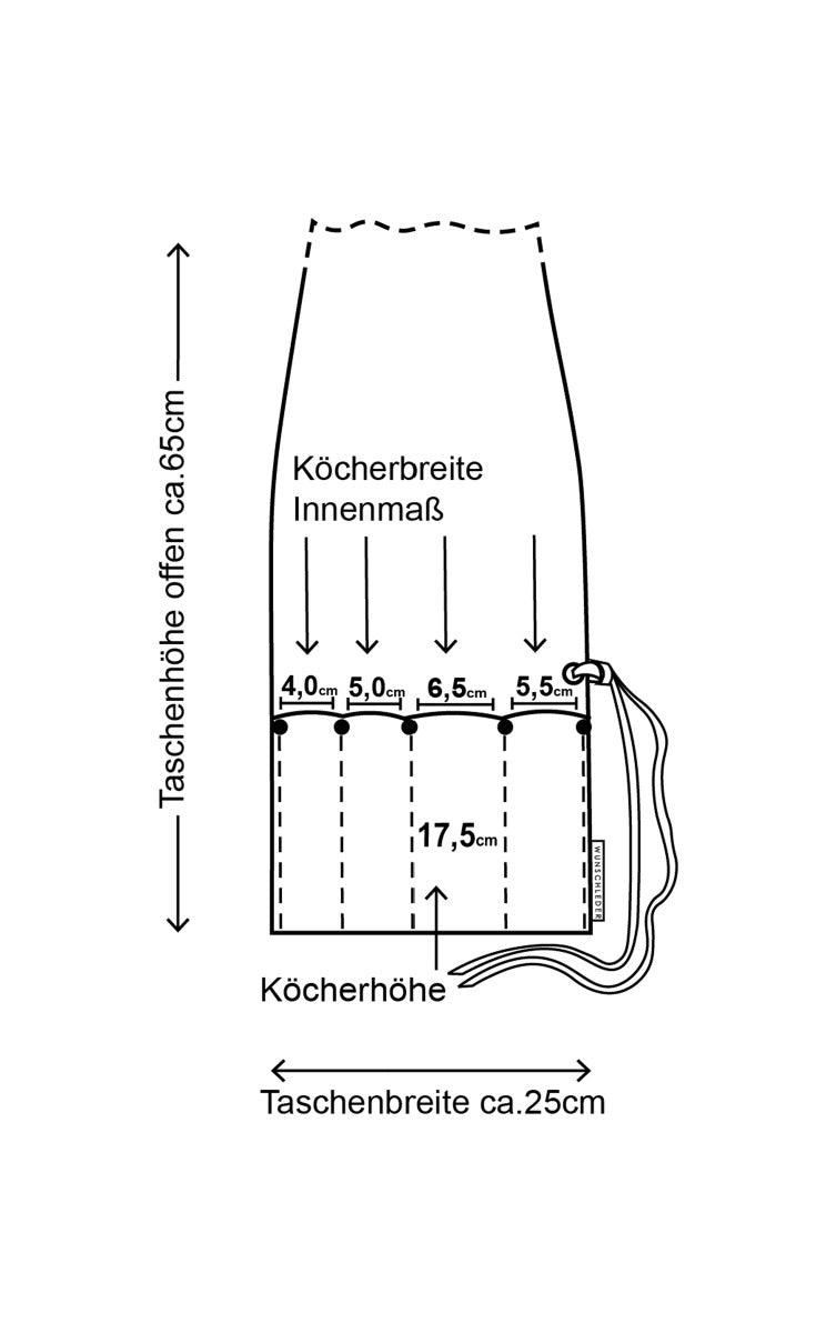 Messertasche aus gewachstem Rindleder, Braun