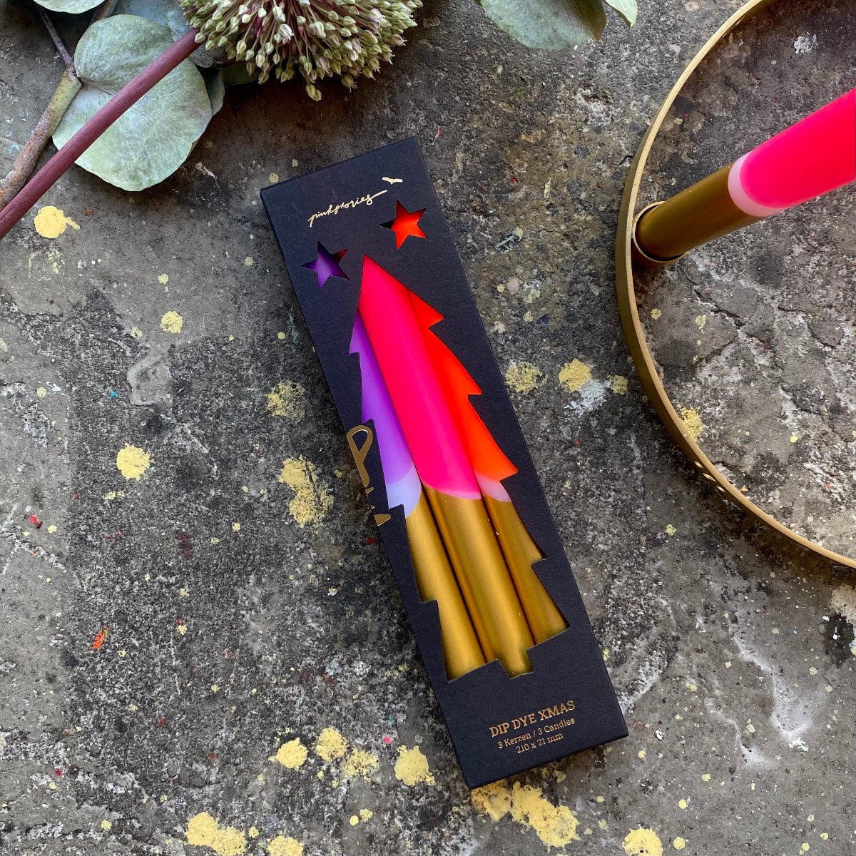 Kerzen Weihnachten "Neon Holiday" 3 Stk.