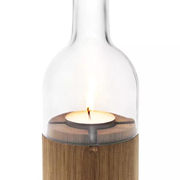 Teelichthalter "Weinflasche" Transparent