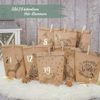 DIY Adventskalender Weihnachten & Advent zum Befüllen - 24 Papiertüten - Motiv Cozy Winter