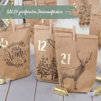 DIY Adventskalender Weihnachten & Advent zum Befüllen - 24 Papiertüten - Motiv Cozy Winter