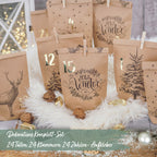DIY Adventskalender Weihnachten & Advent zum Befüllen - 24 Papiertüten - Motiv Cozy Winter