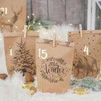 DIY Adventskalender Weihnachten & Advent zum Befüllen - 24 Papiertüten - Motiv Cozy Winter