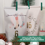 DIY Adventskalender Weihnachten & Advent zum Befüllen - 24 Papiertüten - Motiv Hygge
