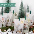 DIY Adventskalender Weihnachten & Advent zum Befüllen - 24 Papiertüten - Motiv Hygge