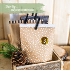 DIY Adventskalender Weihnachten & Advent zum Befüllen - 24 Papiertüten - schwarz, weiß