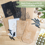 DIY Adventskalender Weihnachten & Advent zum Befüllen - 24 Papiertüten - schwarz, weiß