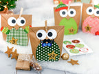 DIY Adventskalender "Eulen" Weihnachten & Advent zum Befüllen - 24 Papiertüten - Weihnachtseulen