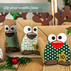 DIY Adventskalender Weihnachten & Advent zum Befüllen - 24 Papiertüten - Motiv Rentiere