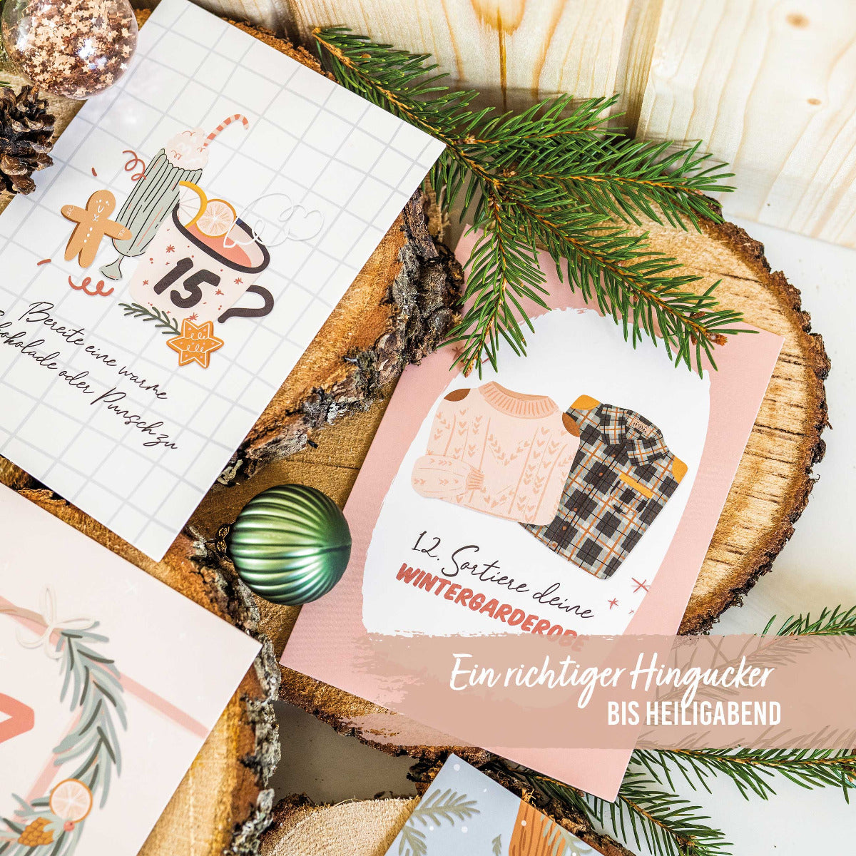 Karten Adventskalender - 24 Tage Challenge mit weihnachtlichen Aufgaben