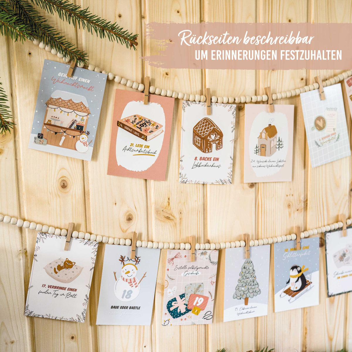 Karten Adventskalender - 24 Tage Challenge mit weihnachtlichen Aufgaben