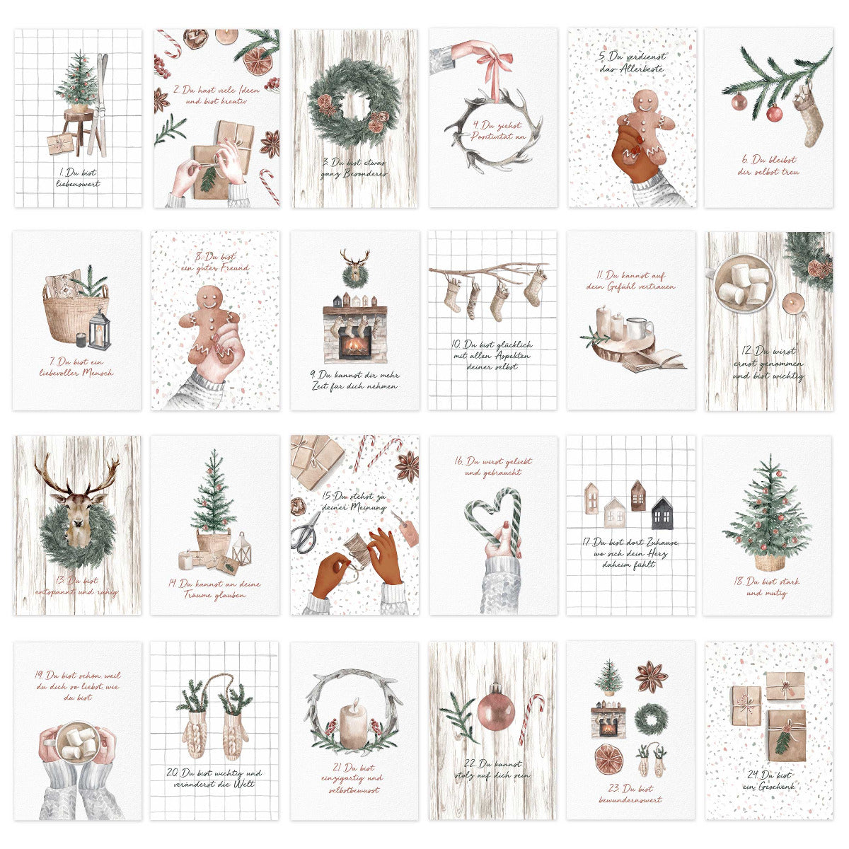 Karten Adventskalender - Achtsamkeit