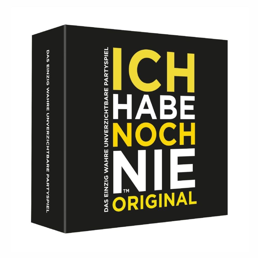 Vorderseite von der Schachtel des Spiels "ICH HABE NOCH NIE"