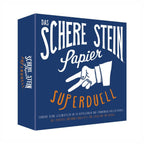 Ein Schere Stein Papier Spiel für die ganze Famielie in Blau