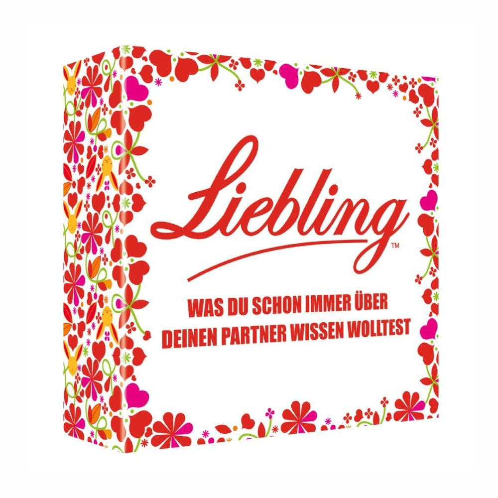 Vorderseite von der Schachtel des Spiels "Liebling - was du schon immer über deinen Partner wissen wolltest"
