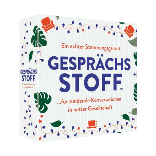 Eine Partybox mit dem Front Print ''Gesprächsstoff''