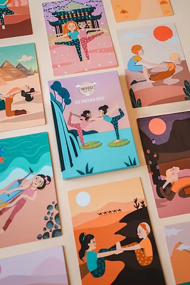 Kinder Yoga Karten zu Zweit - Achtsamkeitsgeschenk für Kinder IMYOGI (Englisch)